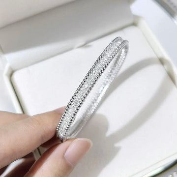 Luxury 18KGP D Color VVS1 Full 2mm Moissanite Diamonds Tennis Bangle Bracelets For Women, Silver Diamond Bracelets - The Jewellery Supermarket